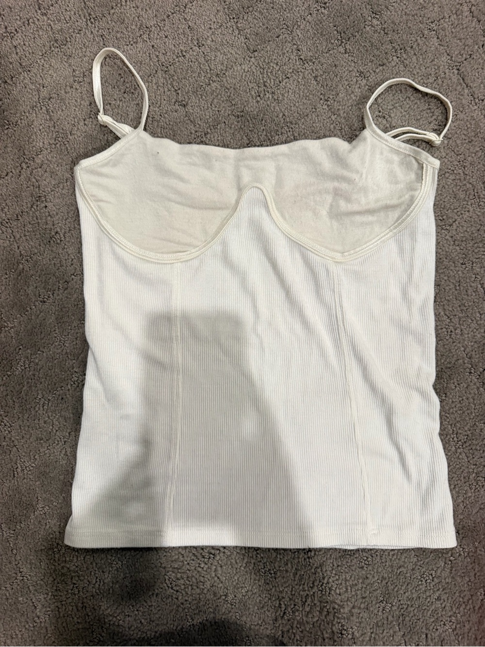 Joah Brown Cream Ribbed Sweetheart Cami